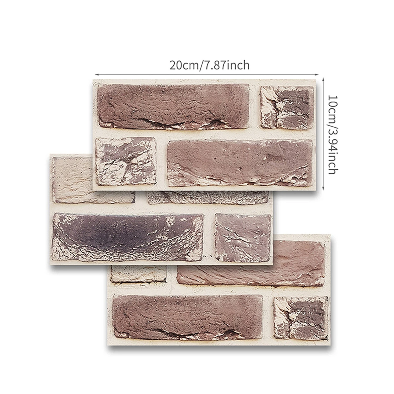 7.87'' X 3.94" 3D Self-Adhesive Kitchen Wall Tiles Bathroom Mosaic Brick Stickers Home DIY Decor - Image 3