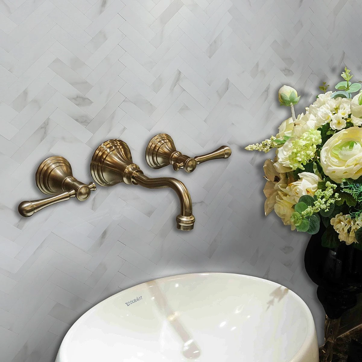 Bond Tile Easy Luxe Herringbone Calacatta 10.31 In. X 10.31 In. SPC Peel And Stick Tile (0.73 Sq. Ft. / Sheet) - Image 4