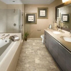 Congoleum ArmorCore Terrace Paver 12-ft W Cut-to-Length Lighthouse Landing Stone Look Low-Gloss Finish Sheet Vinyl