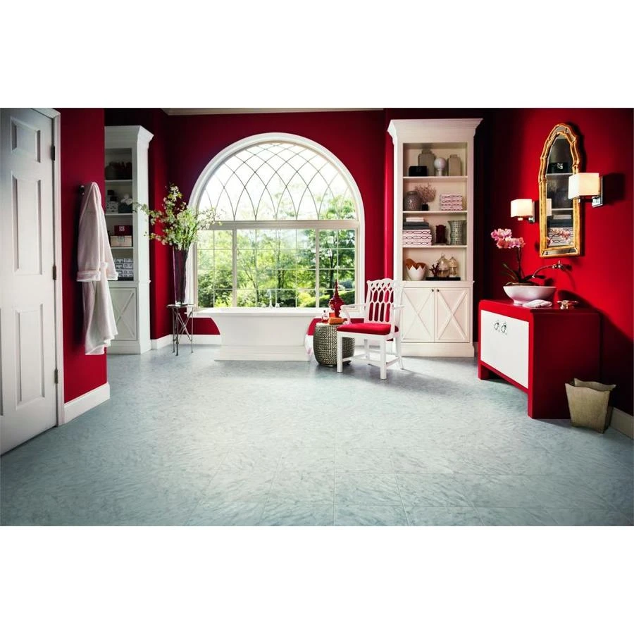 Armstrong Flooring Alterna 14-piece 16-in X 16-in Groutable Carrera Marble Gray Glue (Adhesive) Vinyl Tile