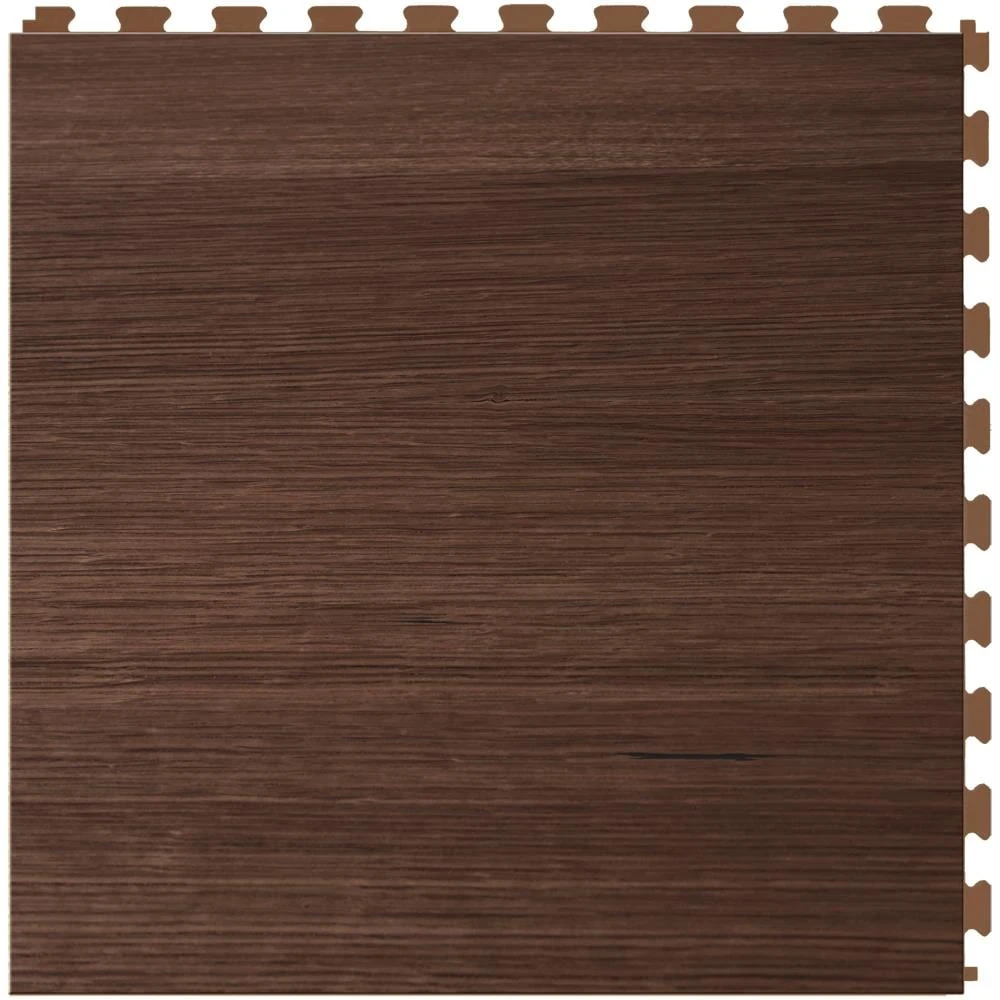 Perfection Floor Tile Bordeaux Wood Collection Bordeaux Walnut/Satin 20-in X 20-in Water Resistant Interlocking Luxury Flooring (16.7-sq Ft) - Image 5
