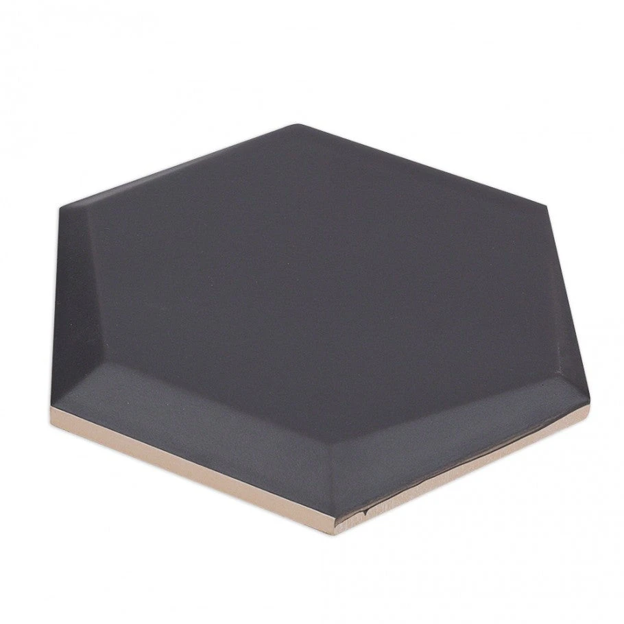 Magen Leveled-Hex Dark Gray Matte Ceramic Hexagon Tile - Image 6