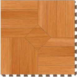 Perfection Floor Tile Parquet Collection Parquet Maple/Satin 20-in X 20-in Water Resistant Interlocking Luxury Flooring (16.7-sq Ft)
