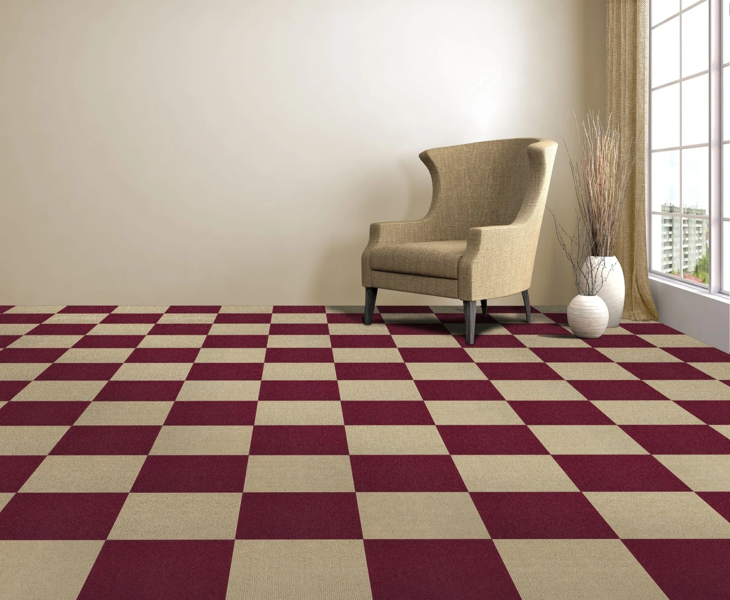 Achim Nexus Self Adhesive Carpet Floor Tile - 12 Inches X 12 Inches, Burgundy, Pack Of 12 Tiles - Image 5