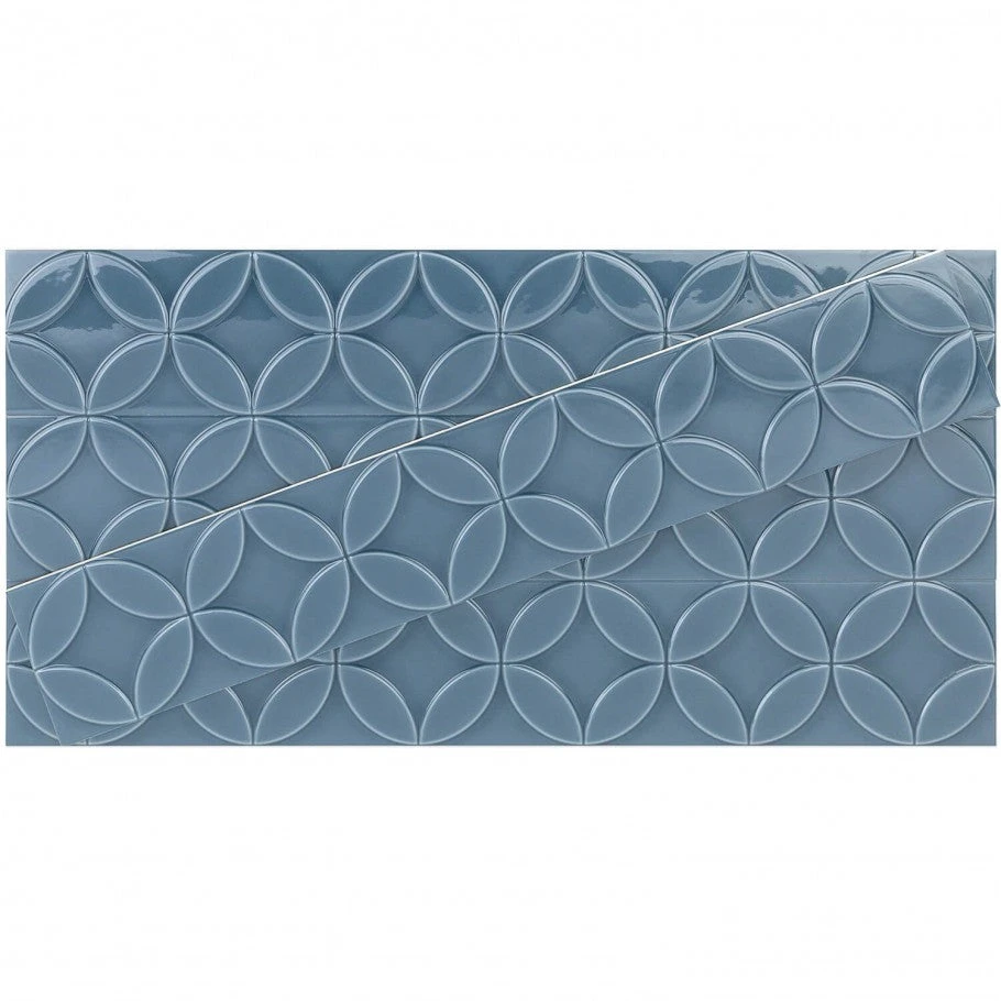 Bond Tile Sheffield Deco Blue 4 In. X 24 In. Polished Ceramic Wall Tile (8 Pieces 5.16 Sq. Ft. / Box) - Image 4