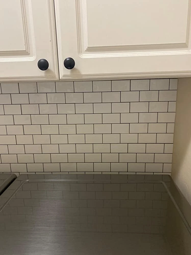 Crystiles 12"x12" Subway White Vinyl Peel And Stick Backsplash Tile, Pro Series Thicker Version, 4-Sheet Pack - Image 5