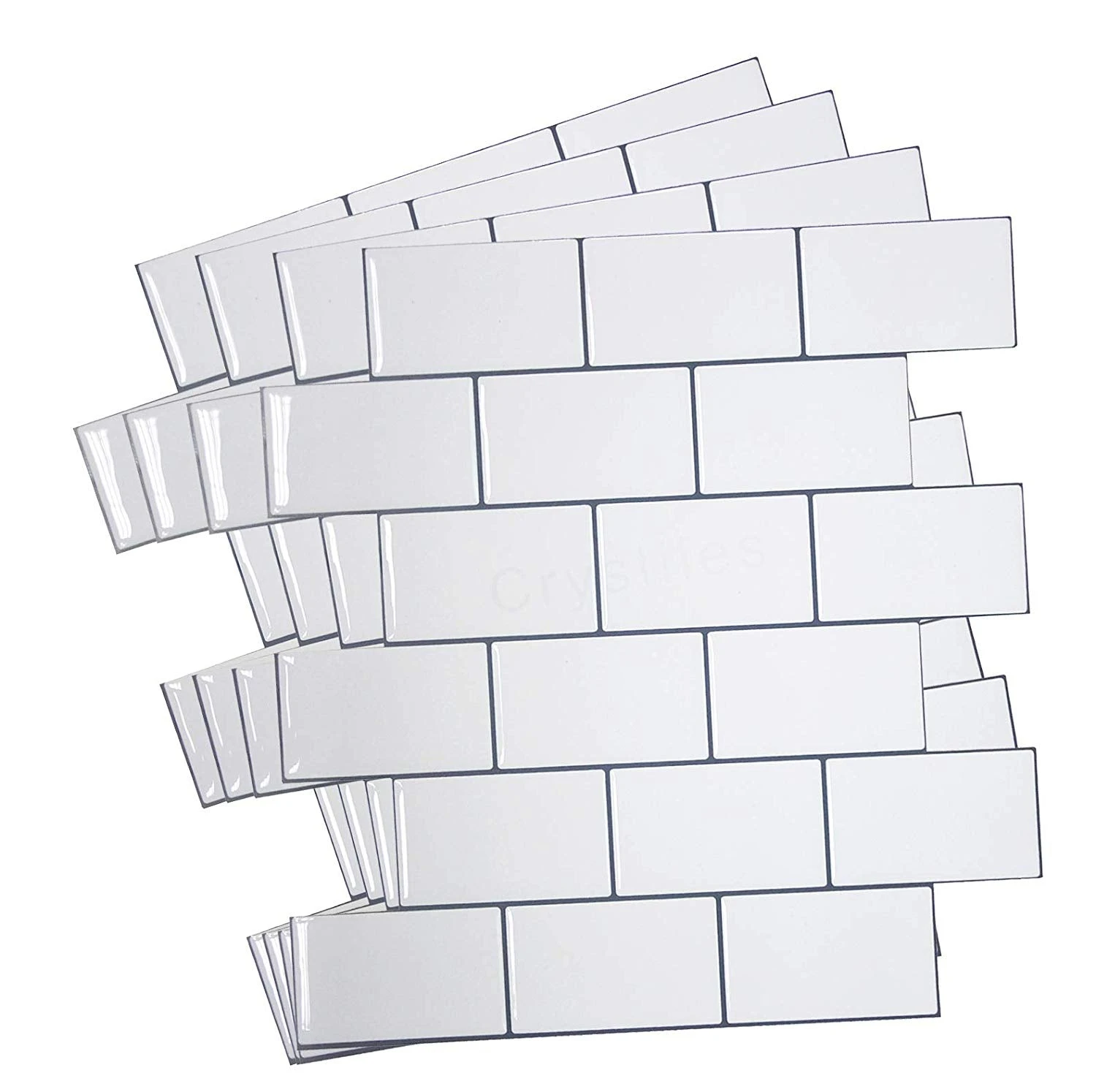 Crystiles 12"x12" Subway White Vinyl Peel And Stick Backsplash Tile, Pro Series Thicker Version, 4-Sheet Pack - Image 9