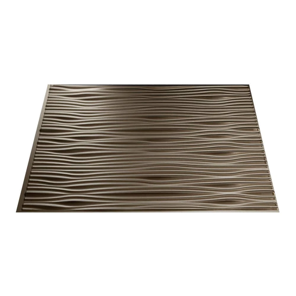 Fasade Easy Installation Waves Argent Bronze Backsplash Panel For Kitchen And Bathrooms (6" X 6" Sample) - Image 3