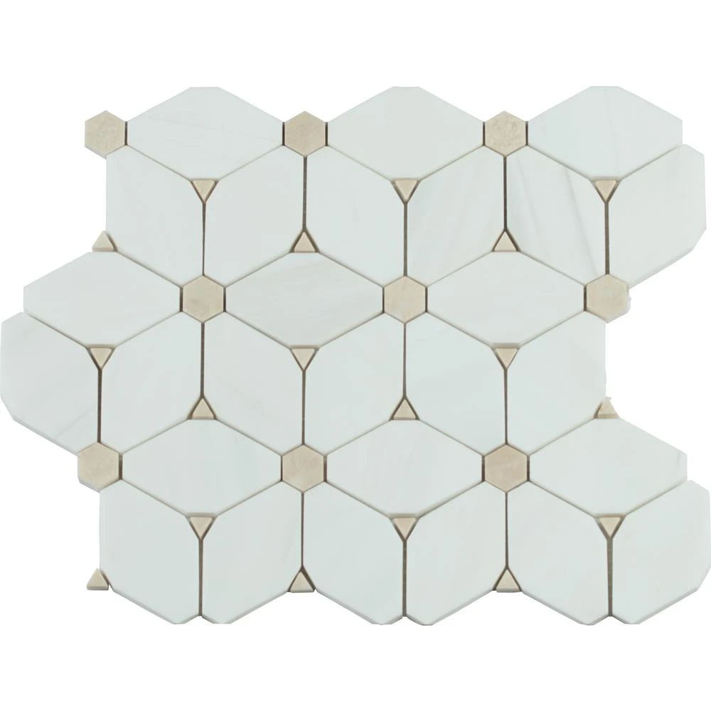 MSI Cecily 10.83 In. X 12.6 In. X 10mm Polished Marble Mesh-Mounted Mosaic Tile (9.5 Sq. Ft./case) - Image 8