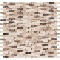 MSI Emperador Blend Split Face 12 In. X 12 In. X 10 Mm Textured Marble Mesh-Mounted Mosaic Wall Tile (10 Sq. Ft. / Case)