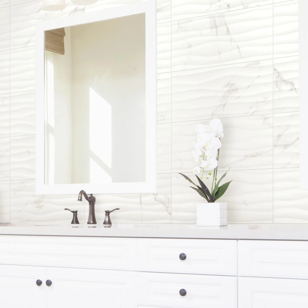 Marazzi Developed By Nature Calacatta 12 In. X 24 In. Glazed Ceramic Wave Wall Tile (14 Sq. Ft. / Case) - Image 7