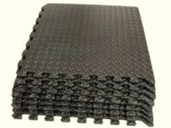 Rainforest 25.68 Sq Ft EVA Foam Floor Mat Interlocking Exercise Gym Flooring Black Color 1/2" Thick, Size: 22" X 22" Each Mat , Total : 8 Pieces