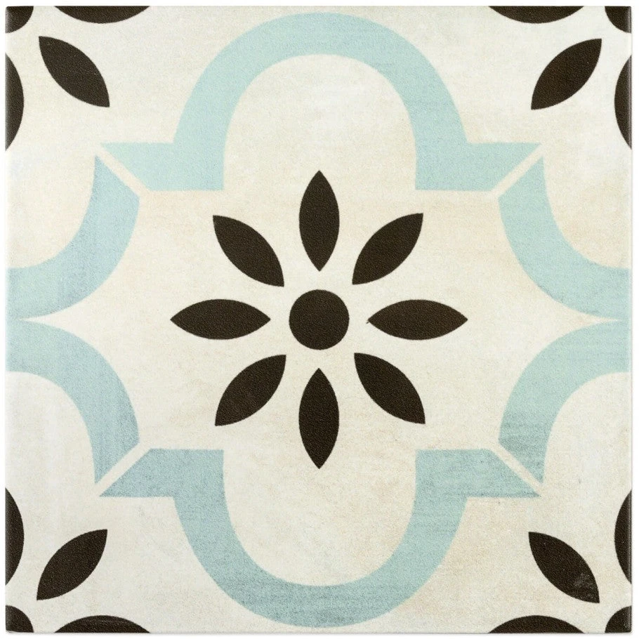 Prado Beige And Green Encaustic 9x9 Glazed Porcelain Tile - Image 4