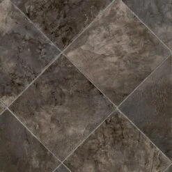 IVC Marina Grey Tile Residential Vinyl Sheet, Sold By 13.2 Ft. Wide X Custom Length