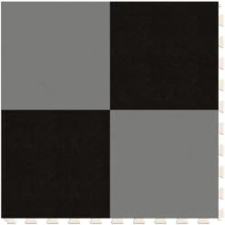Perfection Floor Tile SodaPop Shoppe Silver And Black 20-in X 20-in Water Resistant Interlocking Luxury Flooring (16.7-sq Ft)