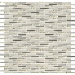 MSI Ocean Crest Brick 12 In. X 12 In. X 8 Mm Glass Metal Stone Mesh-Mounted Mosaic Wall Tile (10 Sq. Ft. / Case)