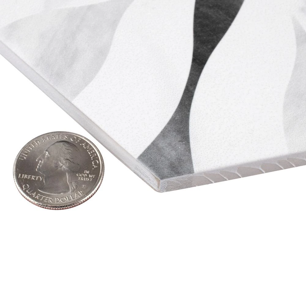 Merola Tile Classico Bardiglio Hexagon Flower 7 In. X 8 In. Porcelain Floor And Wall Tile (7.67 Sq. Ft. / Case) - Image 3