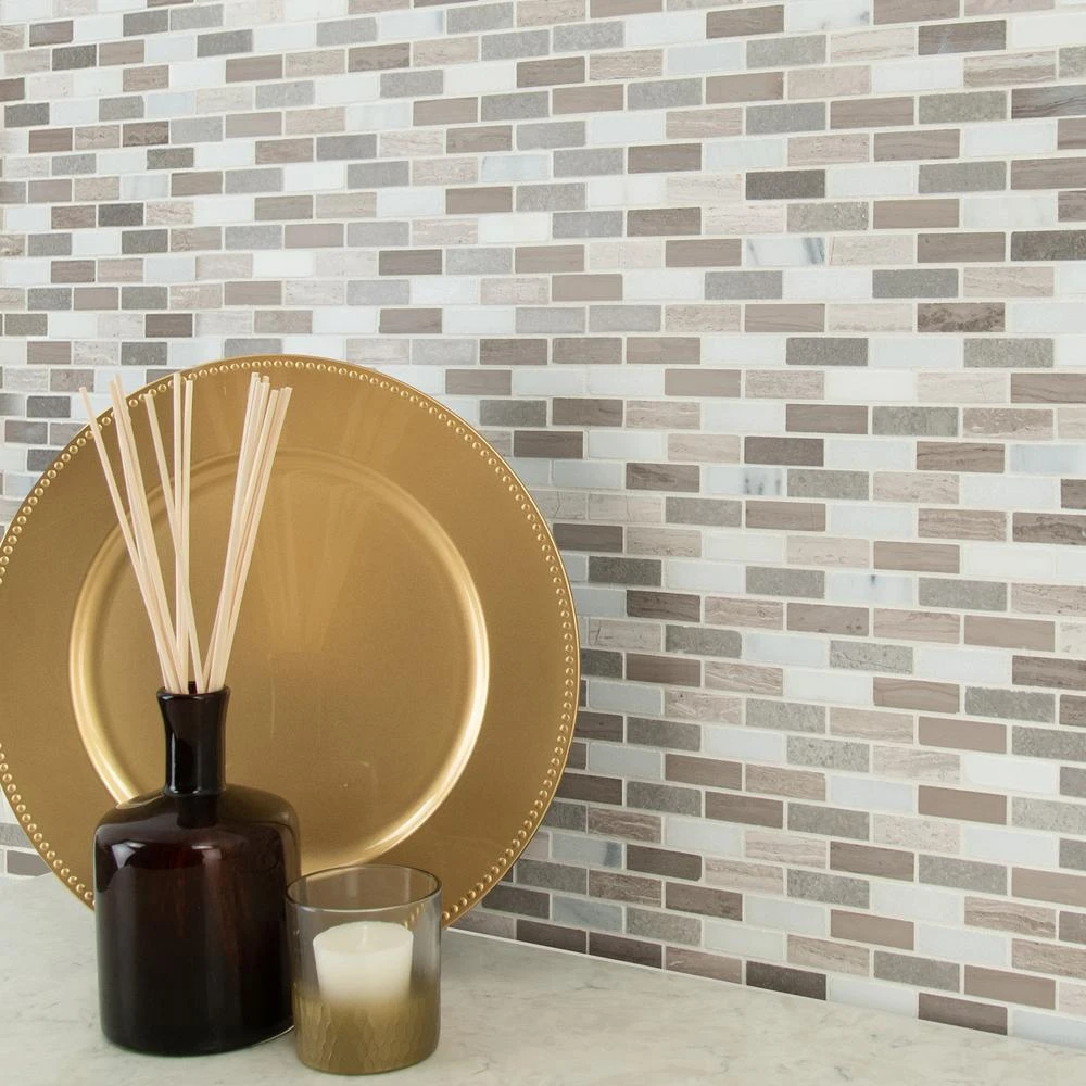 MSI Arctic Storm 12 In. X 12 In. X 10mm Honed Marble Mesh-Mounted Mosaic Floor And Wall Tile (1 Sq. Ft.) - Image 4