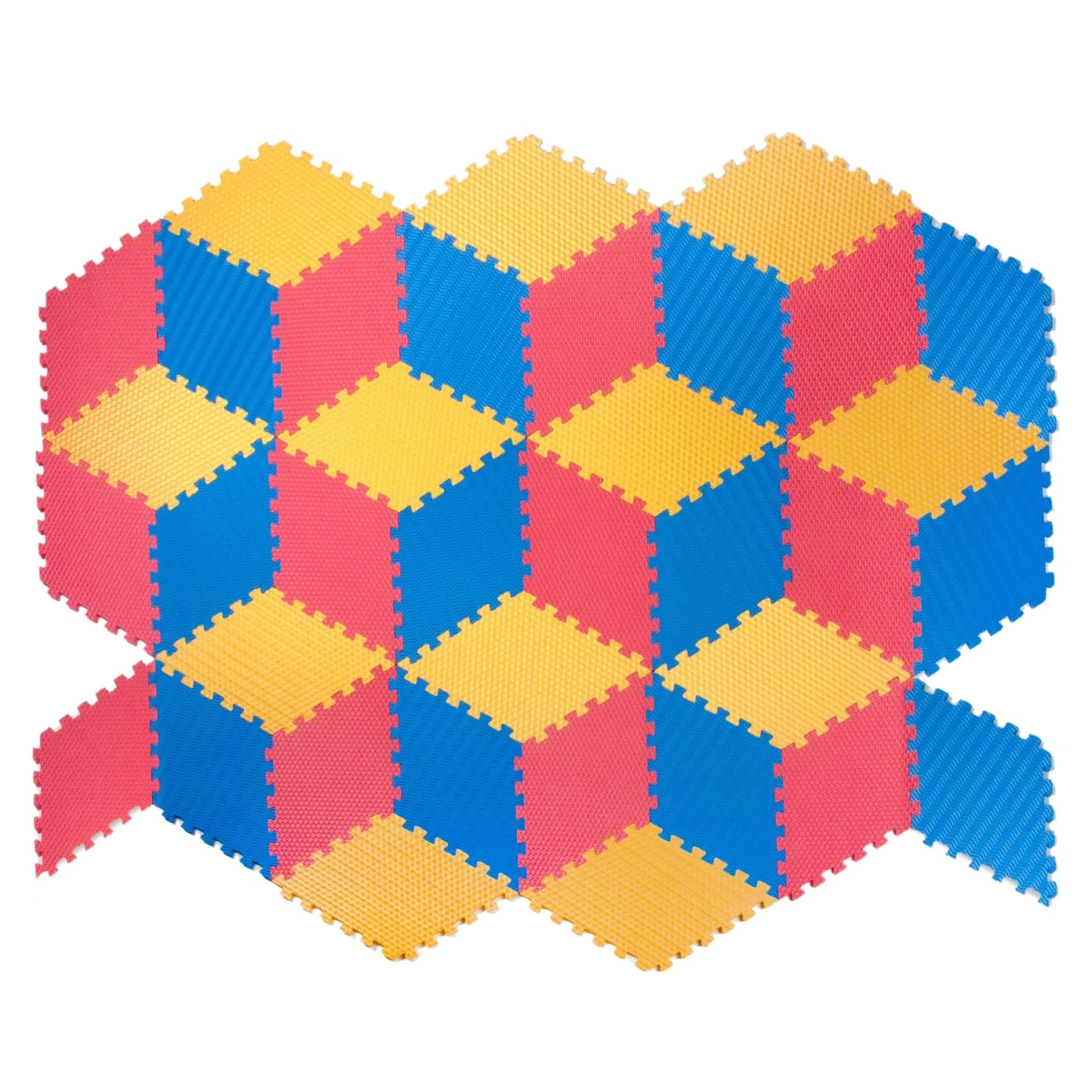 Tadpoles 12 Piece Rhombus Foam Play Mat Set, Yellow - Image 4