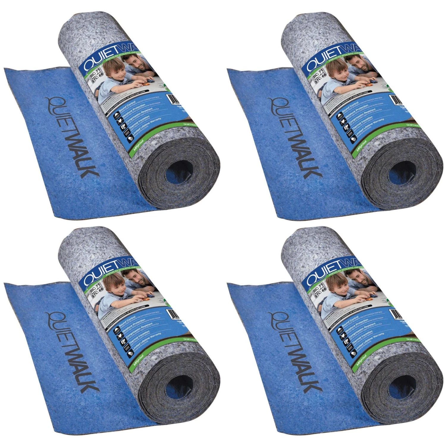 MP Global Quiet Walk 3x33 Ft Acoustical Laminate Flooring Underlayment (4 Pack)