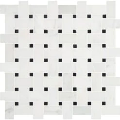 MSI Greecian White Basket Weave 12 In. X 12 In. X 10mm Honed Marble Mesh-Mounted Mosaic Tile (10 Sq. Ft. / Case)