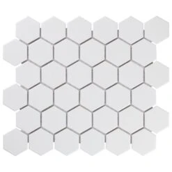 Merola Tile Metro Hex 2 In. Matte White 11-1/8 In. X 12-5/8 In. X 6 Mm Porcelain Mosaic Tile (9.96 Sq. Ft. / Case)