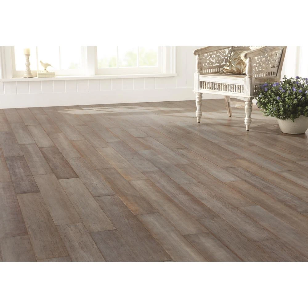 Home Decorators Collection Hand Scraped Strand Woven Earl Grey 1/2 In. T X 5-1/8 In. W X 72-7/8 In. L Solid Bamboo Flooring - Image 2