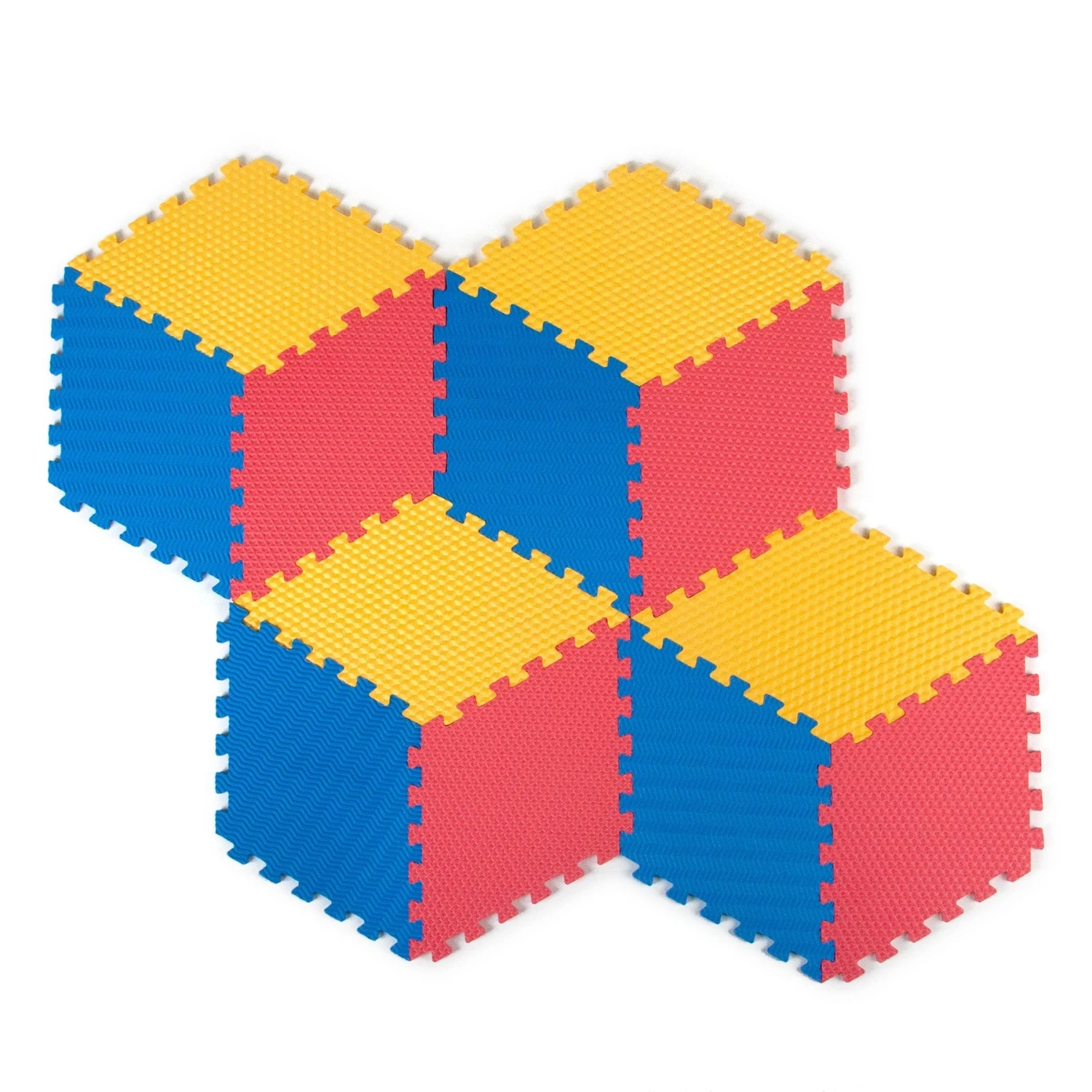 Tadpoles 12 Piece Rhombus Foam Play Mat Set, Yellow - Image 6