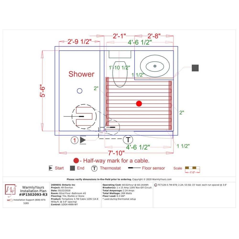 WarmlyYours 70 Ft. Cable System With Touch Screen Thermostat - Image 5