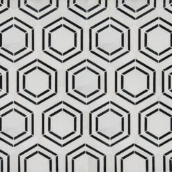 MSI Georama Nero 13 In. X 11 In. X 10mm Polished Marble Mesh-Mounted Mosaic Tile (9.9 Sq. Ft. / Case)