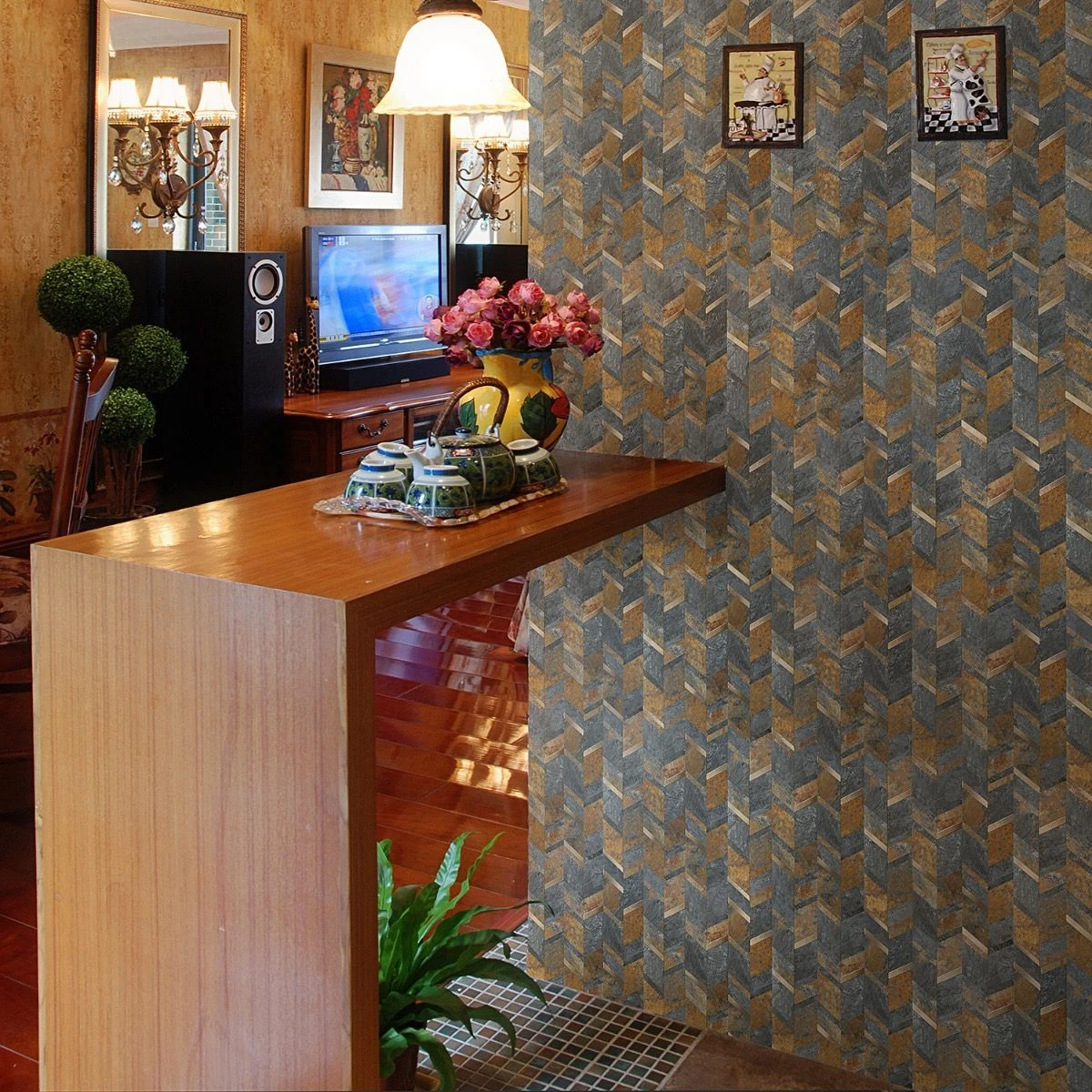 Bond Tile Easy Luxe Tether Slate 11.02 In. X 11.41 In. SPC Peel And Stick Tile (0.87 Sq. Ft. / Sheet) - Image 4