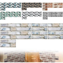 9-108pcs 3D Self-Adhesive Kitchen Wall Tiles Room Mosaic Tile Sticker Peel Stick Decals DIY Waterproof & Removable
