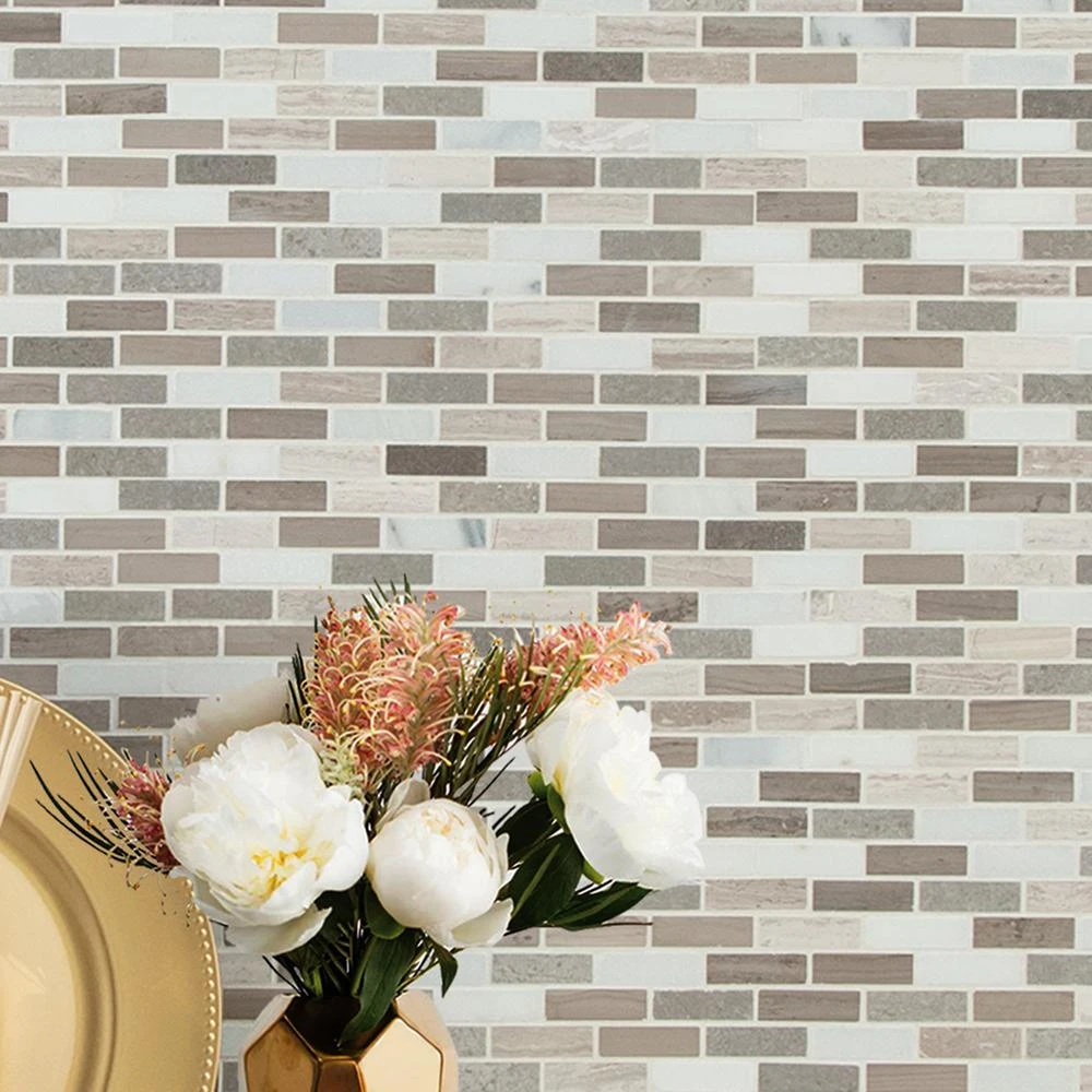 MSI Arctic Storm 12 In. X 12 In. X 10mm Honed Marble Mesh-Mounted Mosaic Floor And Wall Tile (1 Sq. Ft.) - Image 11