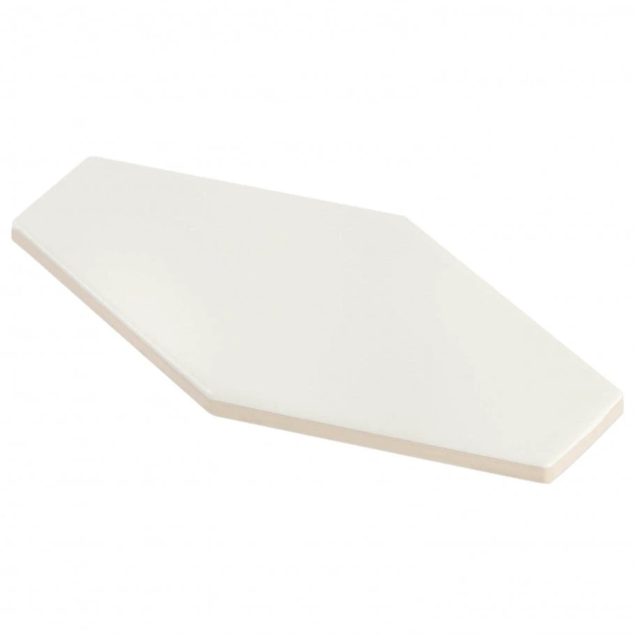 Midland Hexagon Vanilla 4 In. X 8 In. Glazed Ceramic Tile Sample - Image 2