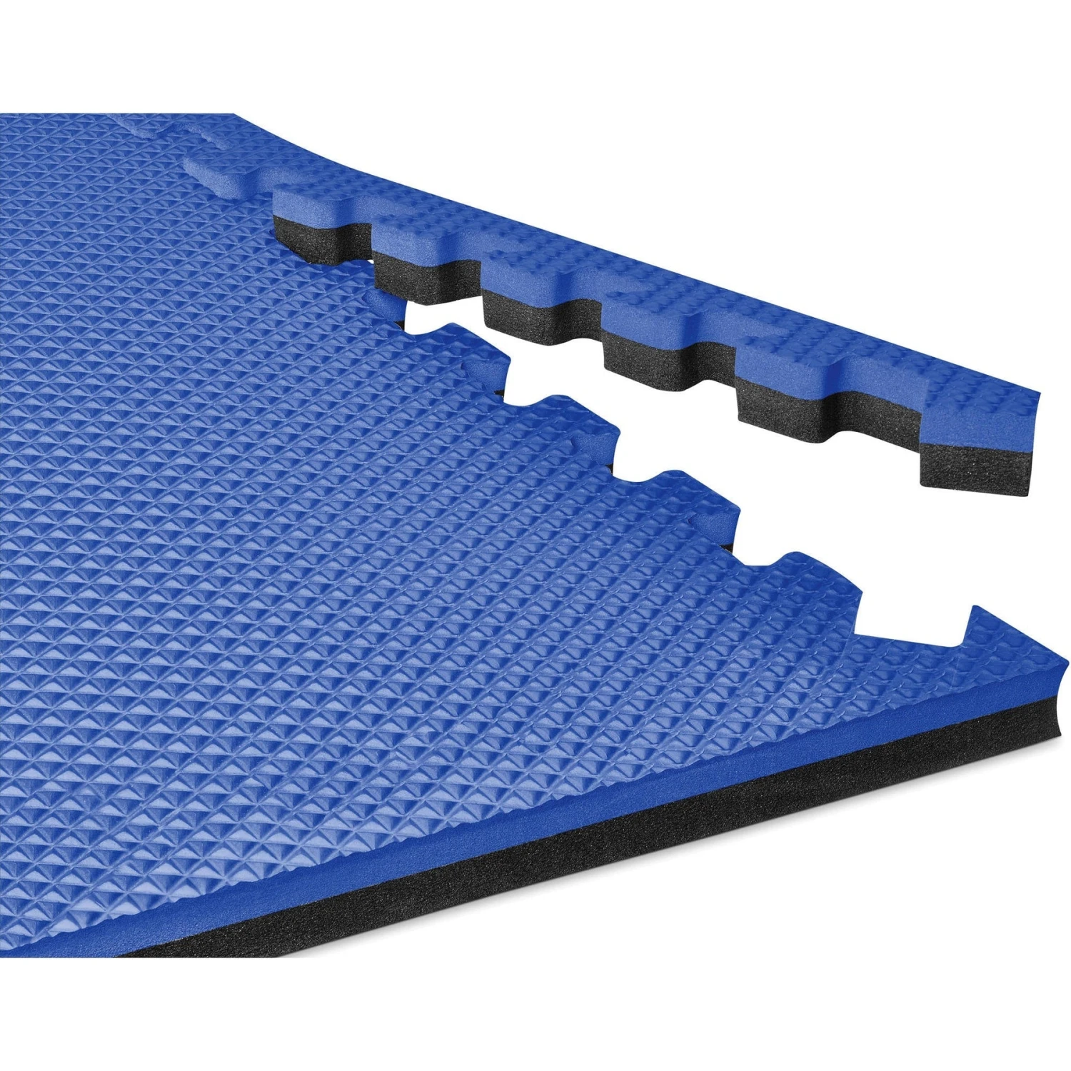 Norsk 16 Sq Ft Interlocking Foam Floor Mat, 4-Pack, Reversible Black/Blue - Image 3