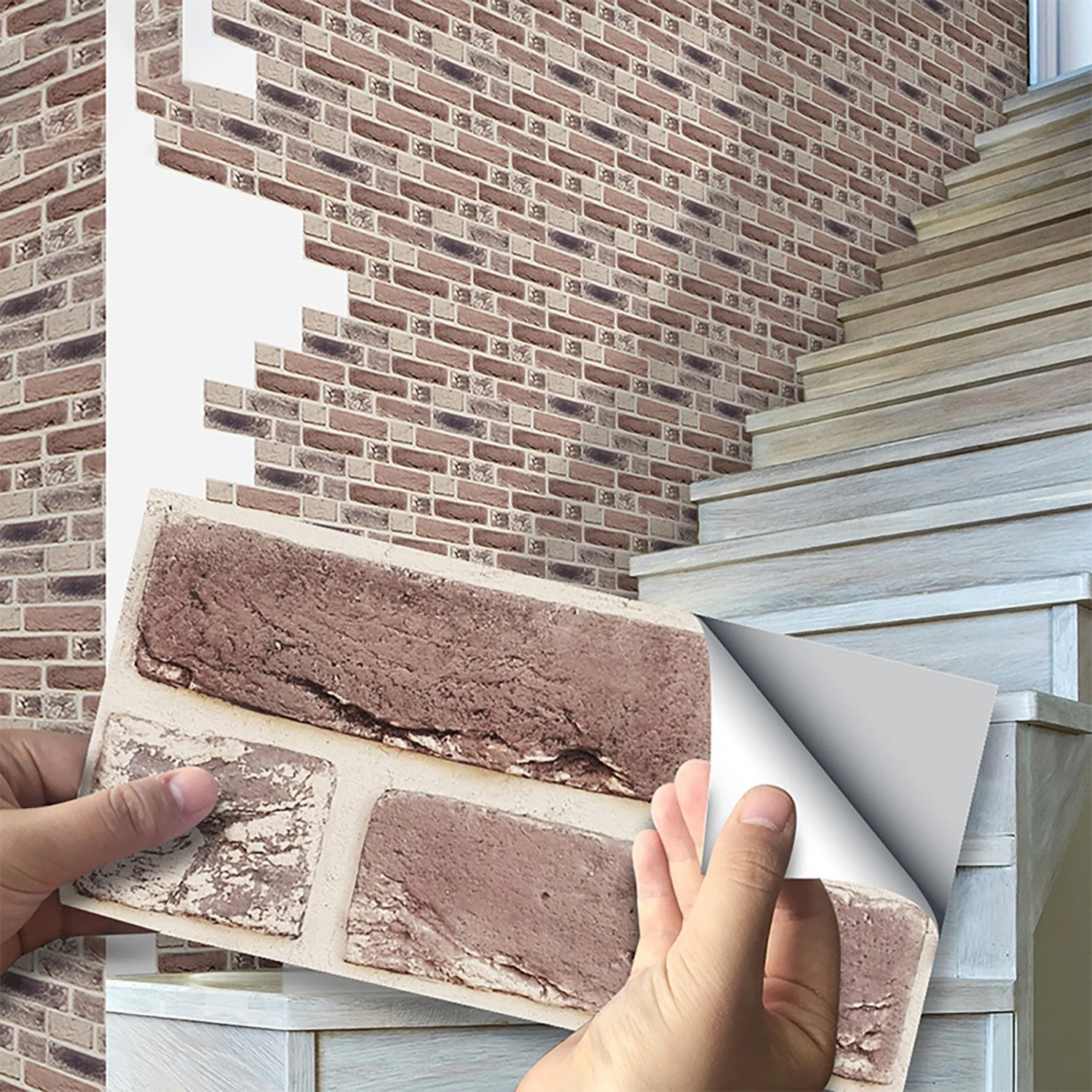 7.87'' X 3.94" 3D Self-Adhesive Kitchen Wall Tiles Bathroom Mosaic Brick Stickers Home DIY Decor - Image 2