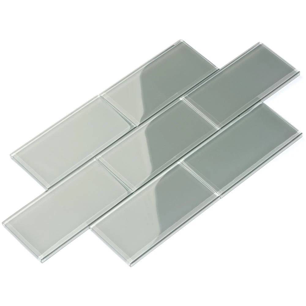 Giorbello Cool White 3 In. X 6 In. X 8mm Glass Subway Wall Tile (5.5 Sq. Ft./Case) - Image 8