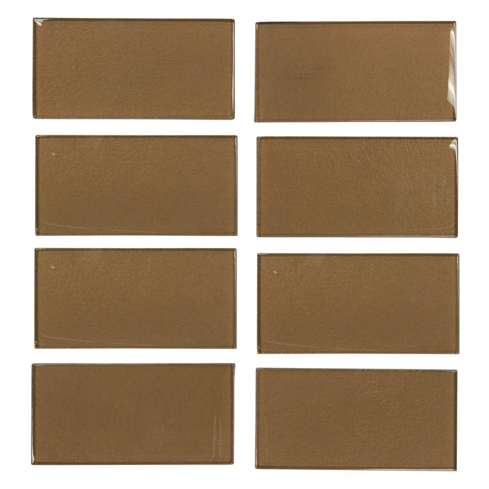 Jeffrey Court Canvas Glass Taupe 3 In. X 6 In. Glossy Glass Wall Tile (1 Sq. Ft. / Pack) - Image 5