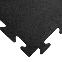 Rubber-Cal Armor-Lock (Fitness) 3/8 In. X 20 In. X 20 In. Black Interlocking Rubber Tiles (8-Pack, 22 Sq. Ft.)