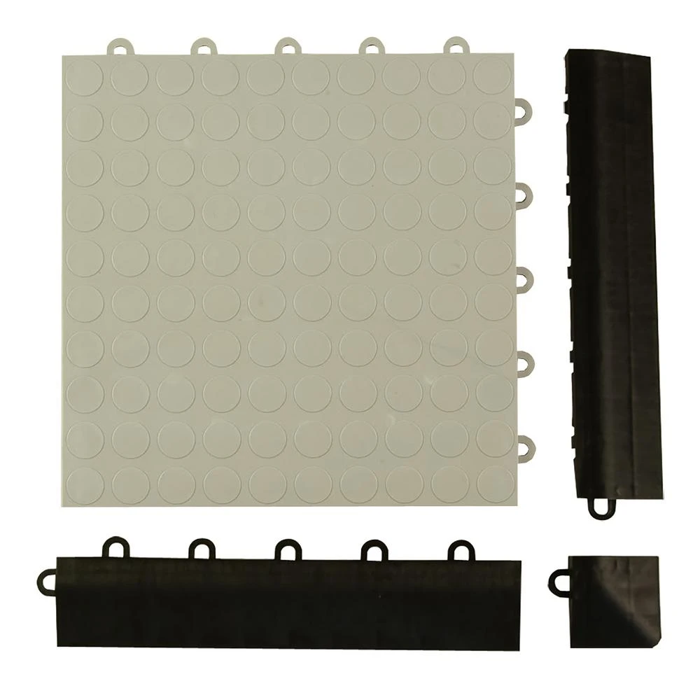 Greatmats Click Tile Black 2-3/8 In. X 12.14 In. X 5/8 In. Female Border Ramp With Loops (Case Of 4) - Image 7