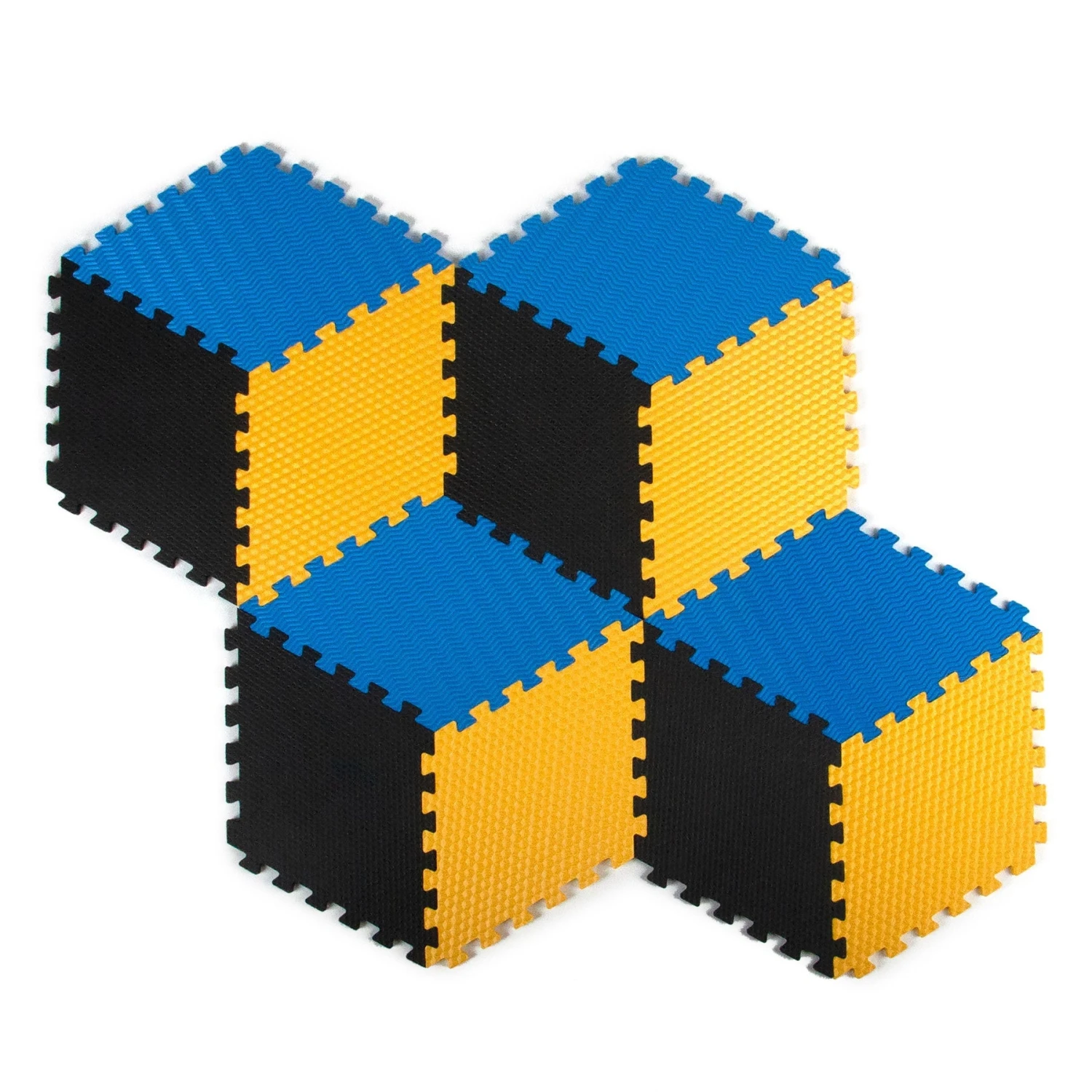 Tadpoles 12 Piece Rhombus Foam Play Mat Set, Yellow - Image 5