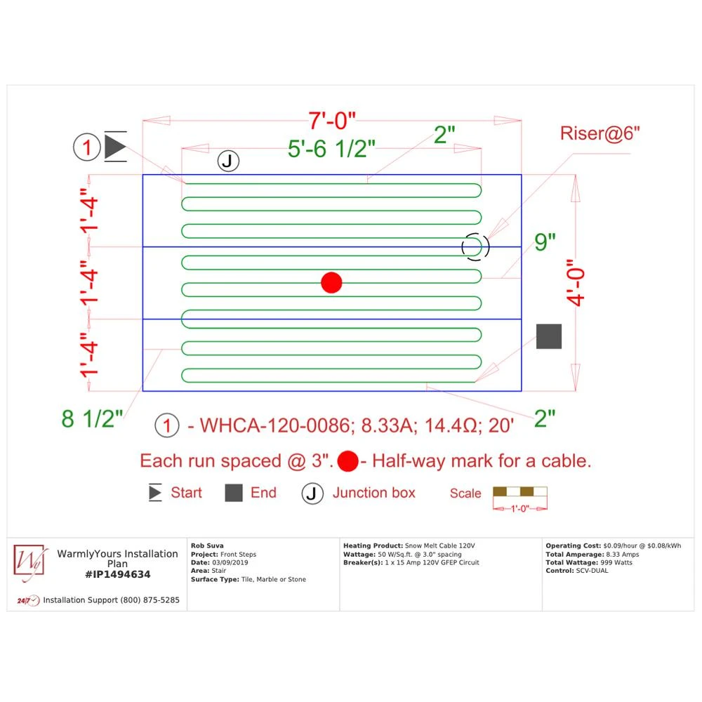 WarmlyYours 86 Ft. Cable Kit System With Wi-Fi Control (Covers 21.2 Sq. Ft) - Image 5