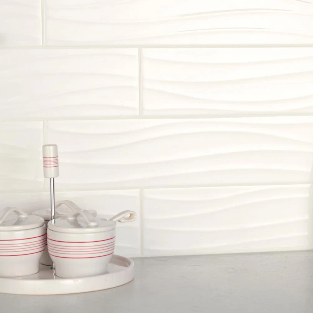 Daltile Restore Bright White 4 In. X 16 In. Ceramic Wavy Wall Tile (13.20 Sq. Ft. / Case) - Image 5