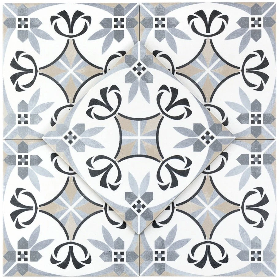 Royale Gray Encuastic 9x9 Glazed Porcelain Tile - Image 5