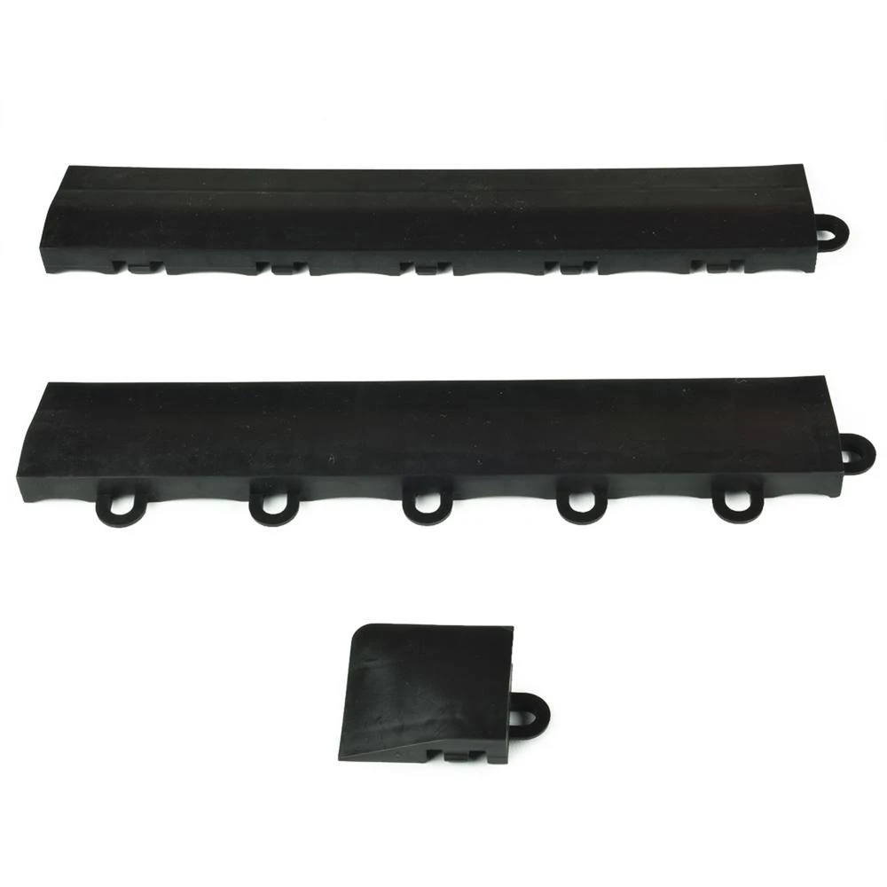 Greatmats Click Tile Black 2-3/8 In. X 12.14 In. X 5/8 In. Female Border Ramp With Loops (Case Of 4) - Image 4