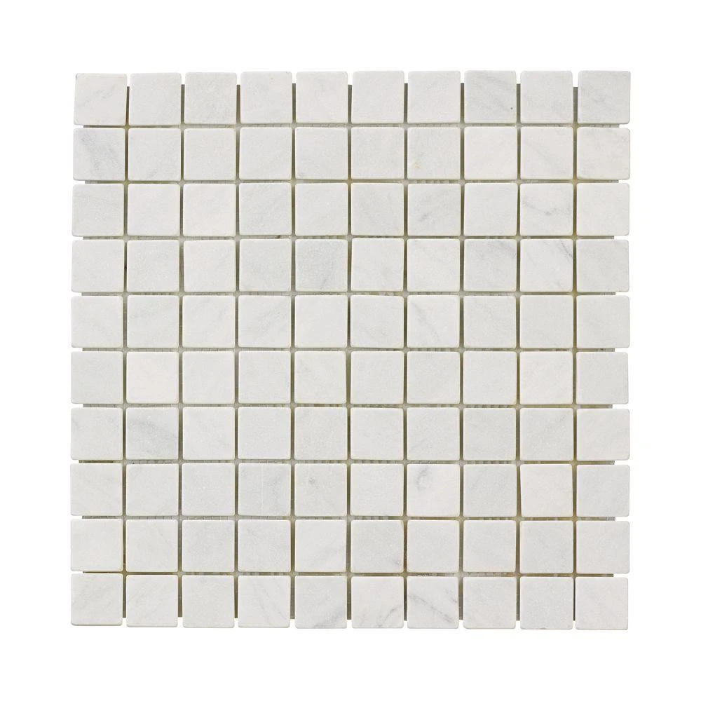 Jeffrey Court Carrara White 11.75 In. X 11.75 In. X 10 Mm Honed Marble Mosaic Floor And Wall Tile