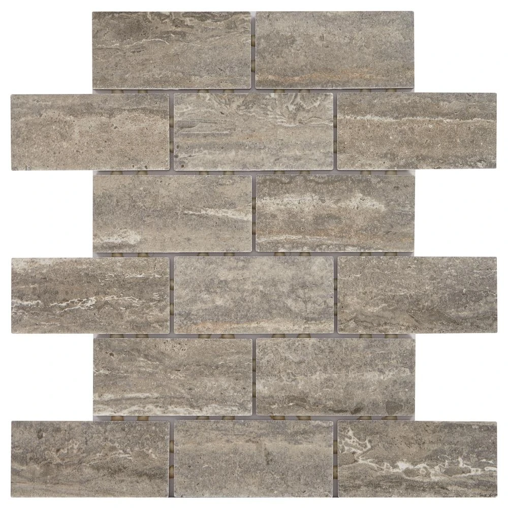 Daltile Stonehollow Smoky Taupe 12 In. X 12 In. X 6.35mm Ceramic Brick Joint Mosaic Floor And Wall Tile (0.83 Sq. Ft. / Piece)