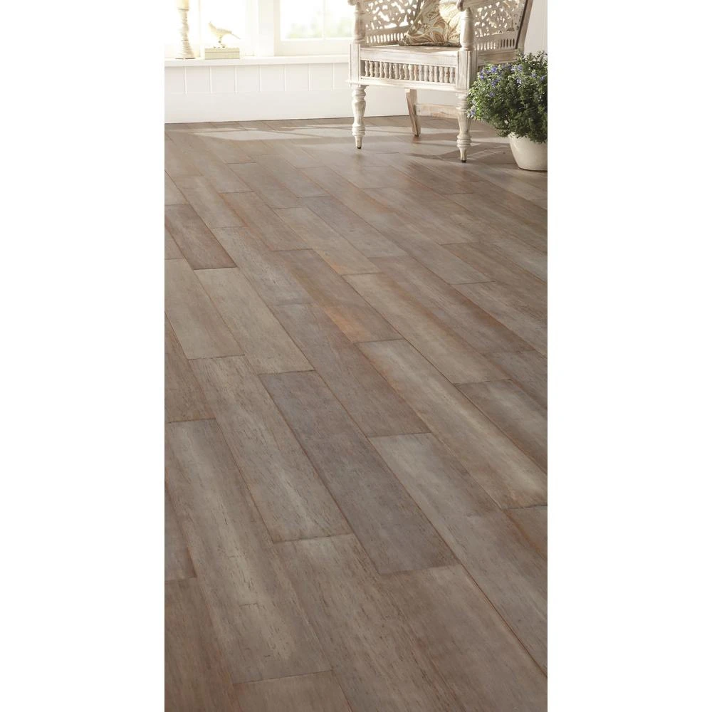 Home Decorators Collection Hand Scraped Strand Woven Earl Grey 1/2 In. T X 5-1/8 In. W X 72-7/8 In. L Solid Bamboo Flooring - Image 4