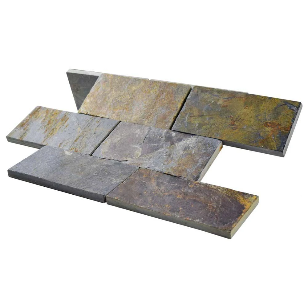 Merola Tile Crag Subway Sunset 11-3/4 In. X 11-3/4 In. X 10 Mm Slate Mosaic Tile - Image 8