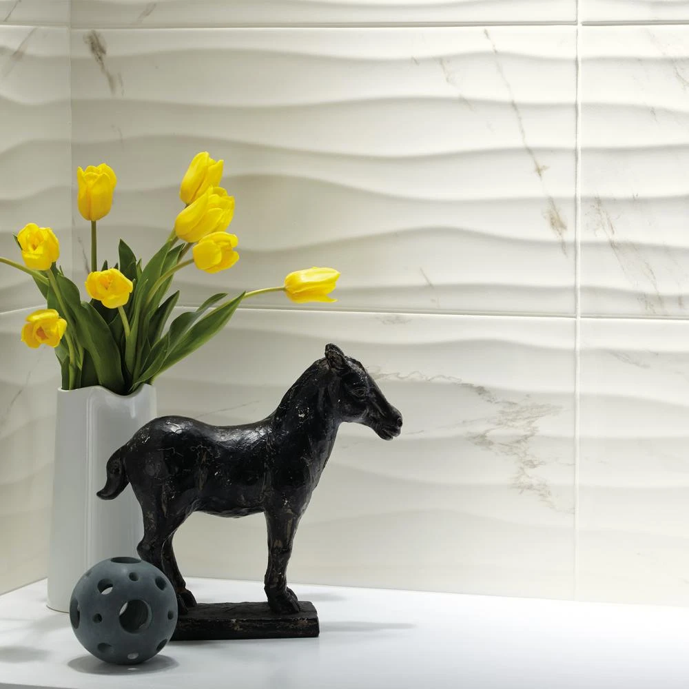 Marazzi Developed By Nature Calacatta 12 In. X 24 In. Glazed Ceramic Wave Wall Tile (14 Sq. Ft. / Case) - Image 2